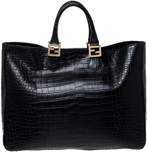 fendi crocodile twins tote|Fendi Vintage Leather Twins Tote .